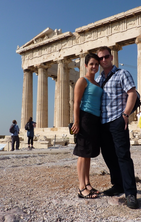 N and I in front of the Parthenon.