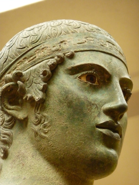 Bronze statue of charioteer.